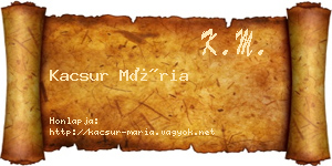 Kacsur Mária névjegykártya