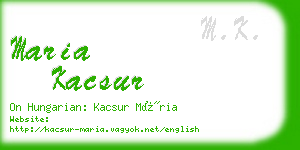 maria kacsur business card